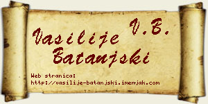 Vasilije Batanjski vizit kartica